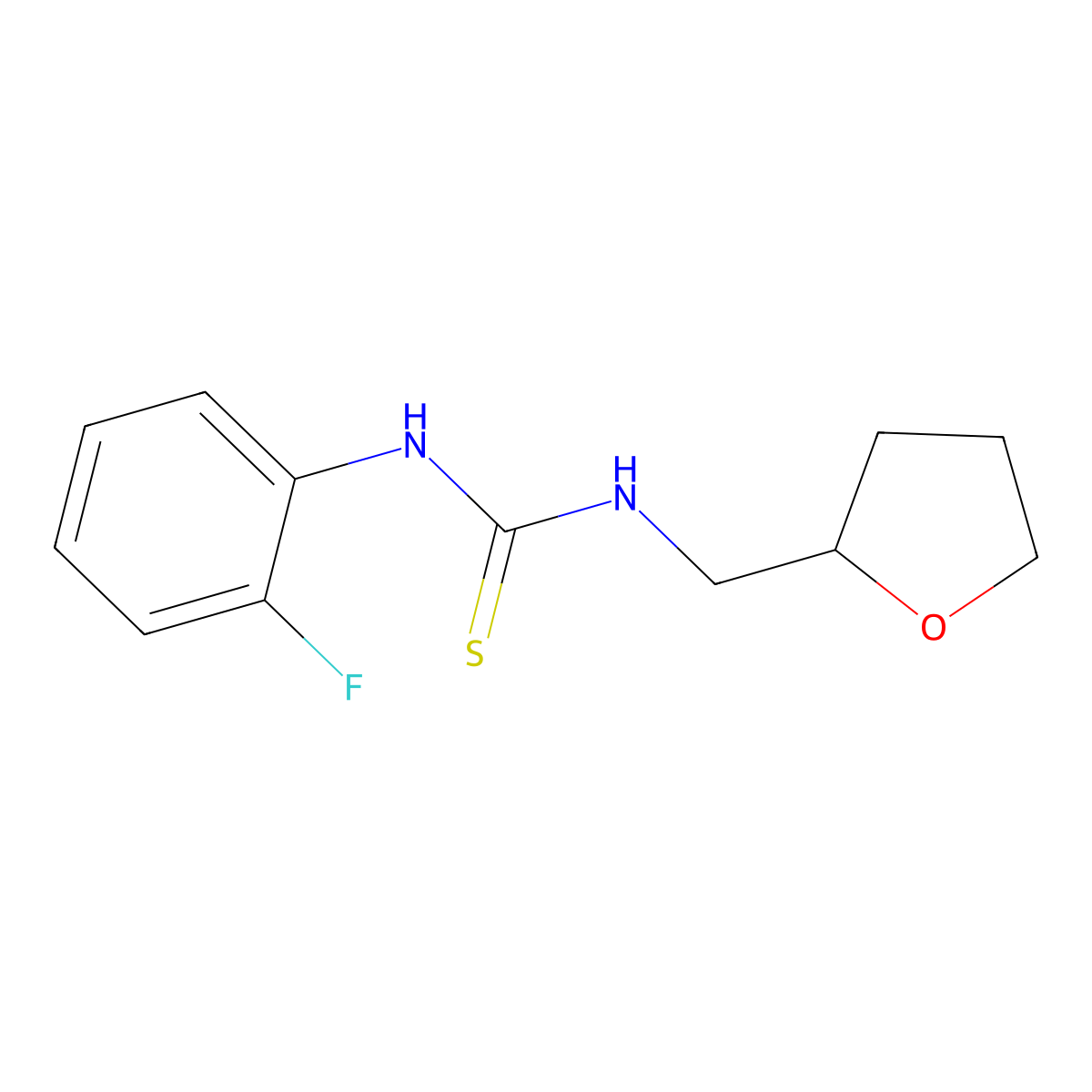 1-(2-Fluorophenyl)-3-(oxolan-2-ylmethyl)thiourea molecular structure, CAS 428852-15-7