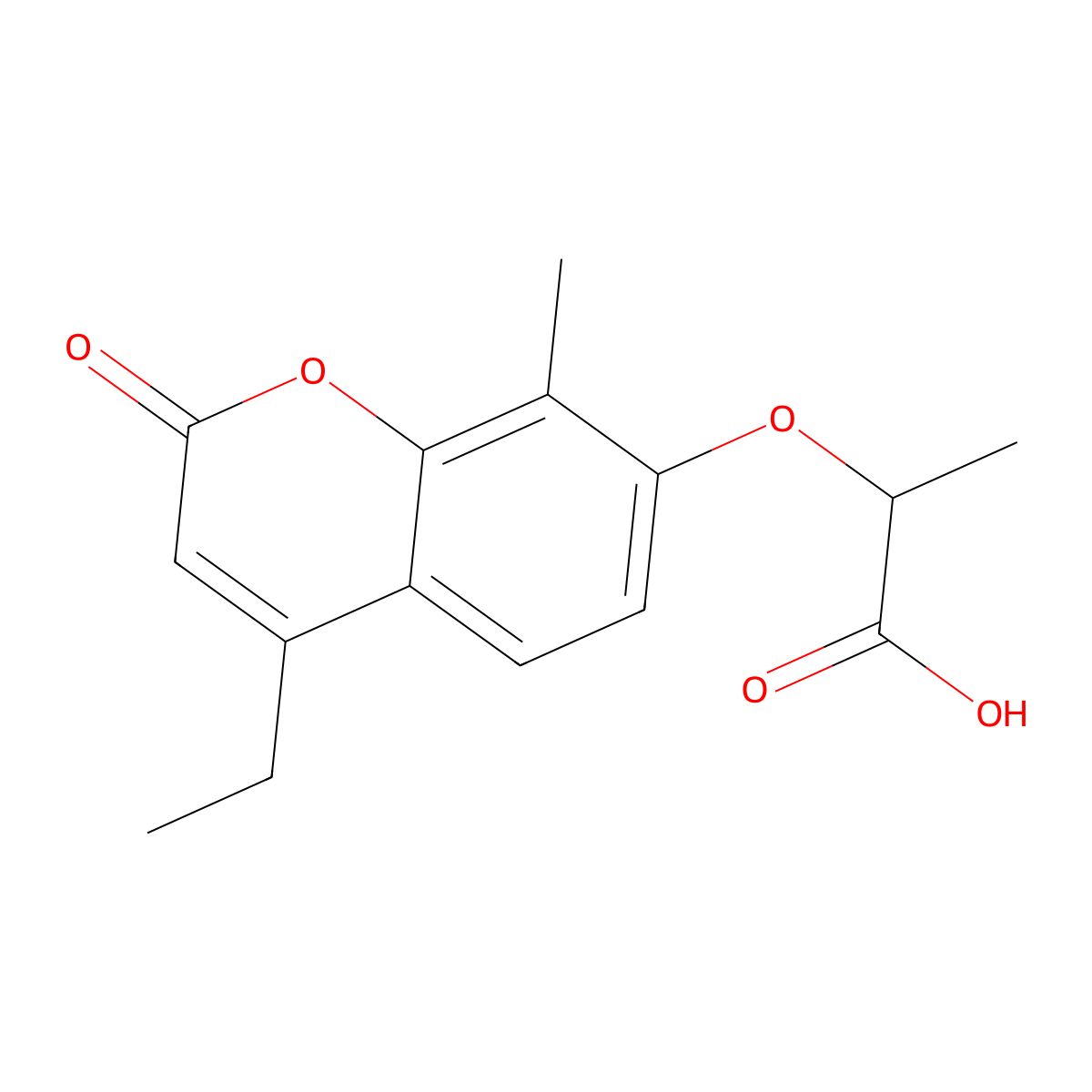 2-[(4-ethyl-8-methyl-2-oxo-2H-chromen-7-yl)oxy]propanoic acid molecular structure, CAS 428852-21-5