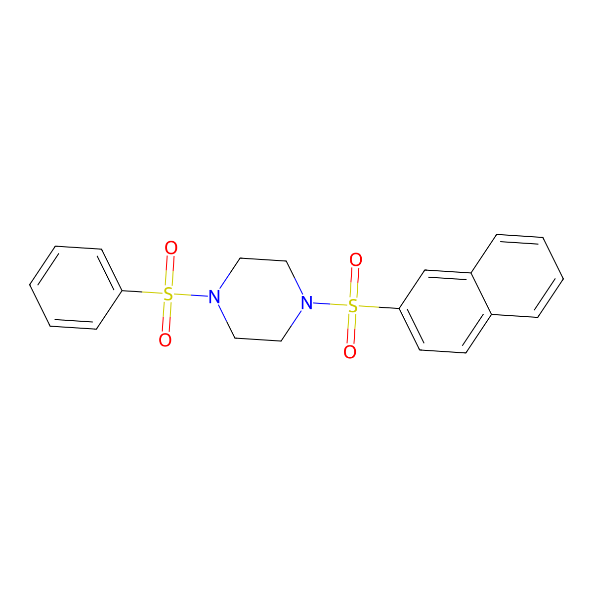 1-(2-Naphthylsulfonyl)-4-(phenylsulfonyl)piperazine molecular structure, CAS 428852-23-7
