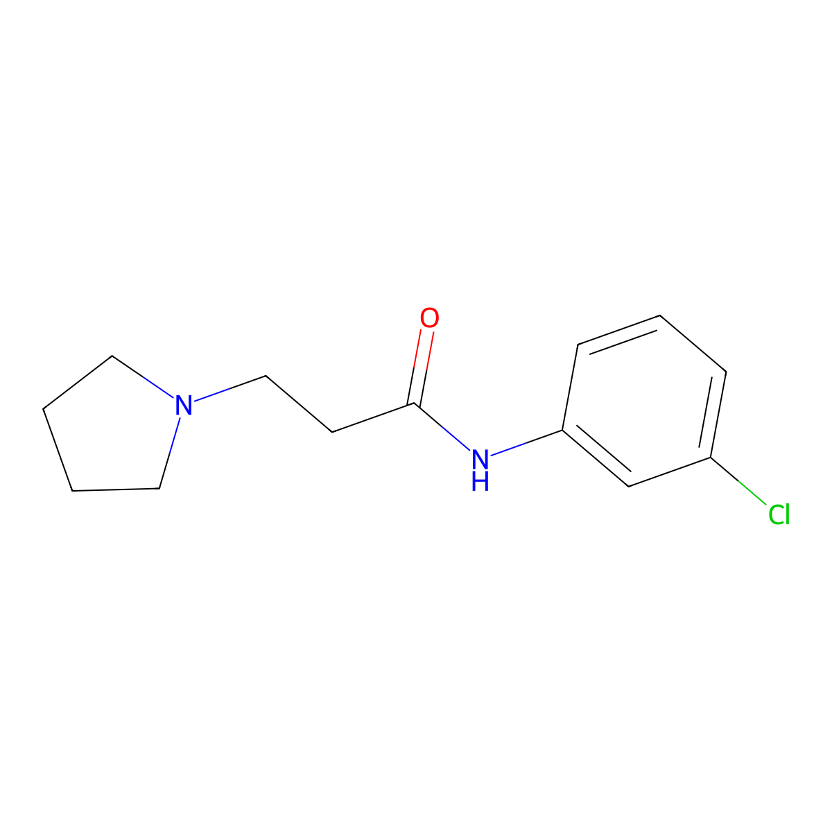 N-(3-chlorophenyl)-3-pyrrolidin-1-ylpropanamide molecular structure, CAS 428852-27-1