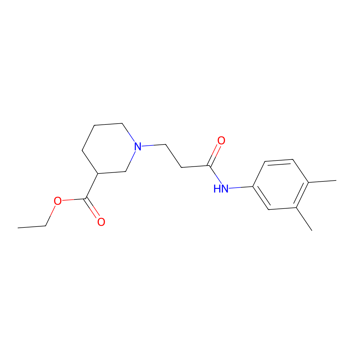 Ethyl 1-[3-(3,4-dimethylanilino)-3-oxopropyl]-3-piperidinecarboxylate molecular structure, CAS 428852-48-6