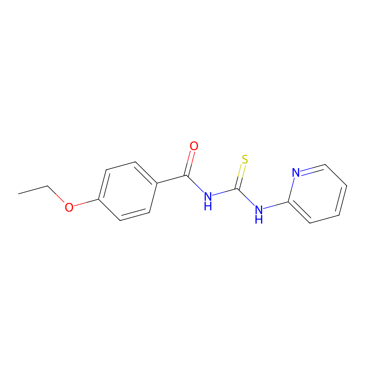 4-ethoxy-N-(pyridin-2-ylcarbamothioyl)benzamide molecular structure, CAS 428852-54-4