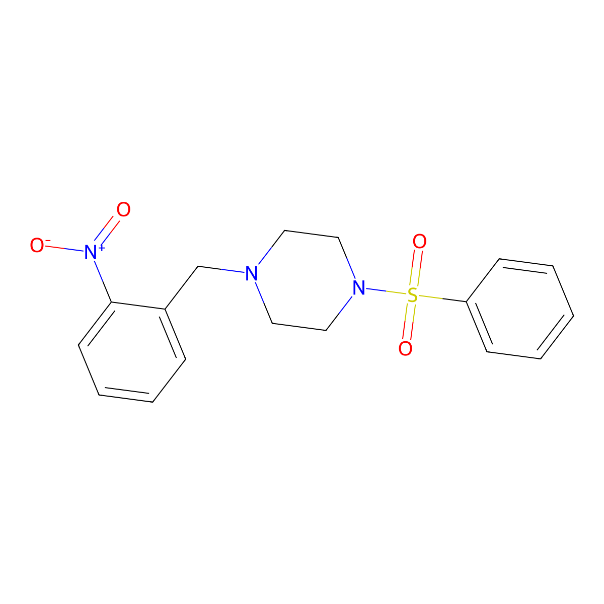 1-(2-Nitrobenzyl)-4-(phenylsulfonyl)piperazine molecular structure, CAS 428852-58-8