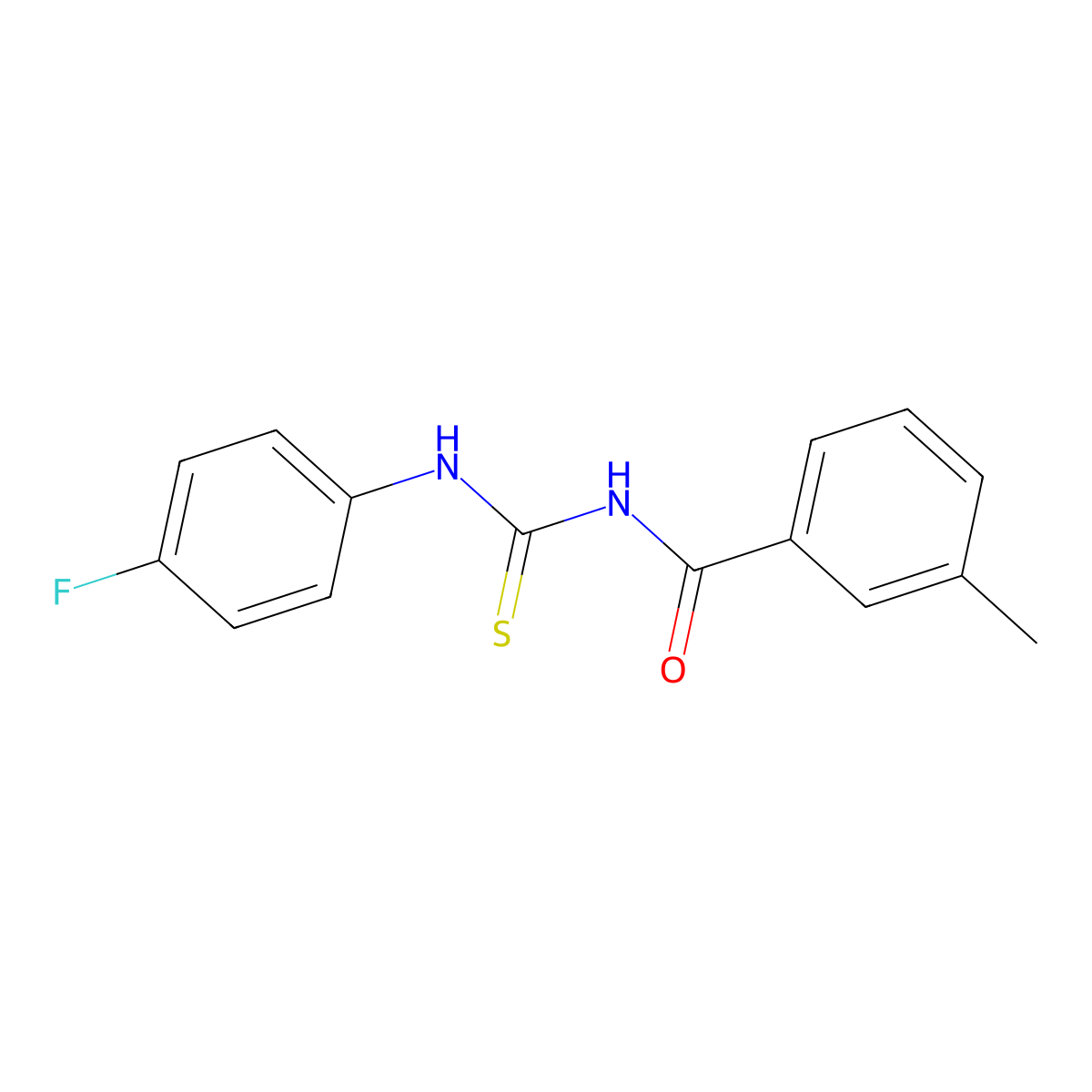 N-[(4-fluorophenyl)carbamothioyl]-3-methylbenzamide molecular structure, CAS 428852-62-4