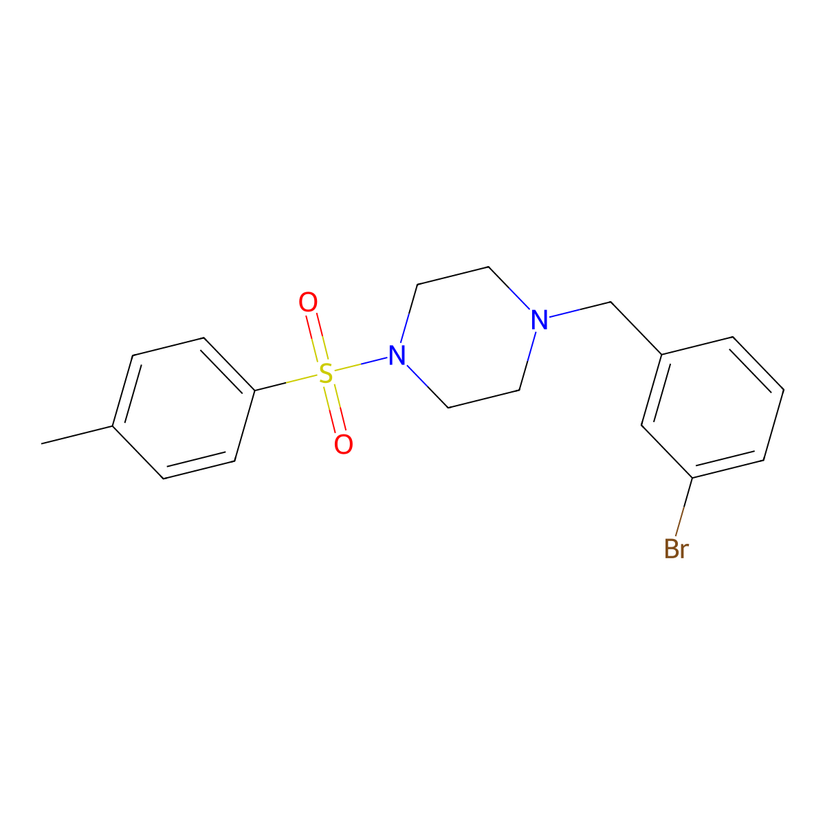 1-(3-Bromobenzyl)-4-[(4-methylphenyl)sulfonyl]piperazine molecular structure, CAS 428852-63-5