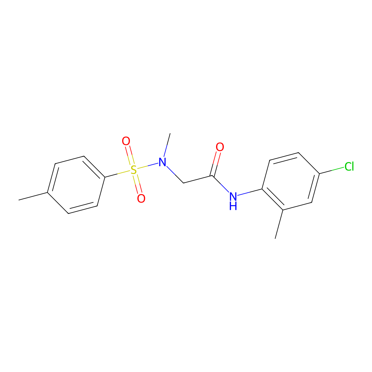 N-(4-chloro-2-methylphenyl)-2-[methyl-(4-methylphenyl)sulfonylamino]acetamide molecular structure, CAS 428852-74-8