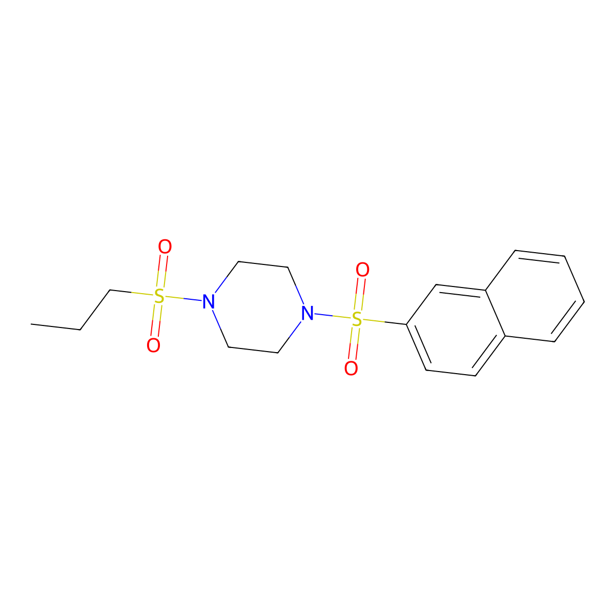 1-Naphthalen-2-ylsulfonyl-4-propylsulfonylpiperazine molecular structure, CAS 428852-79-3