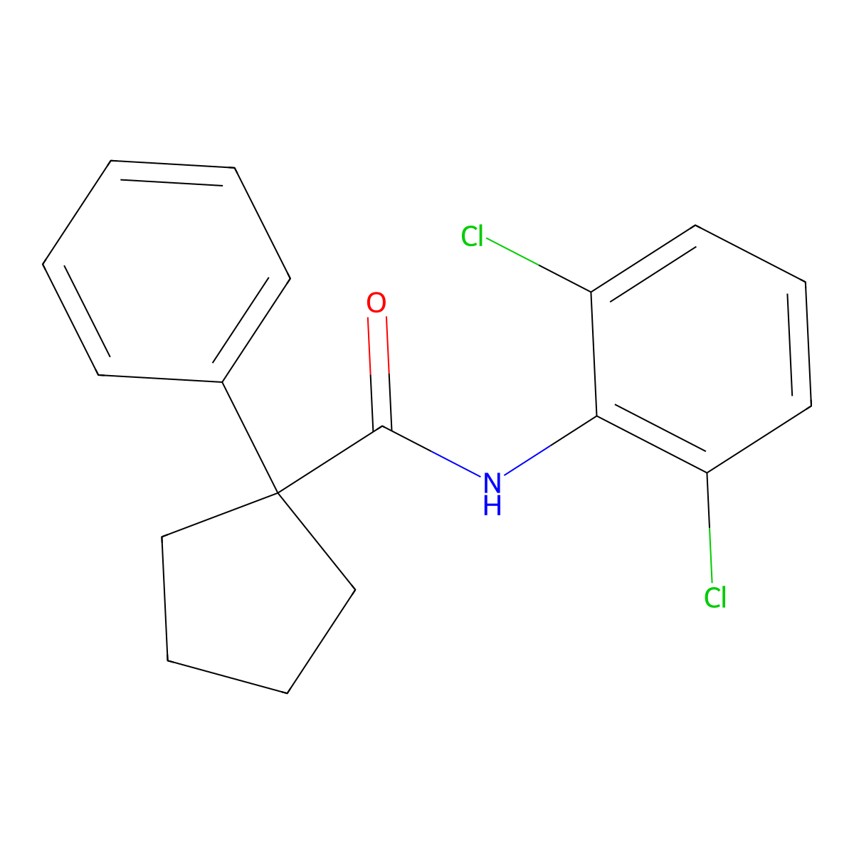 N-(2,6-dichlorophenyl)-1-phenylcyclopentanecarboxamide molecular structure, CAS 428852-84-0