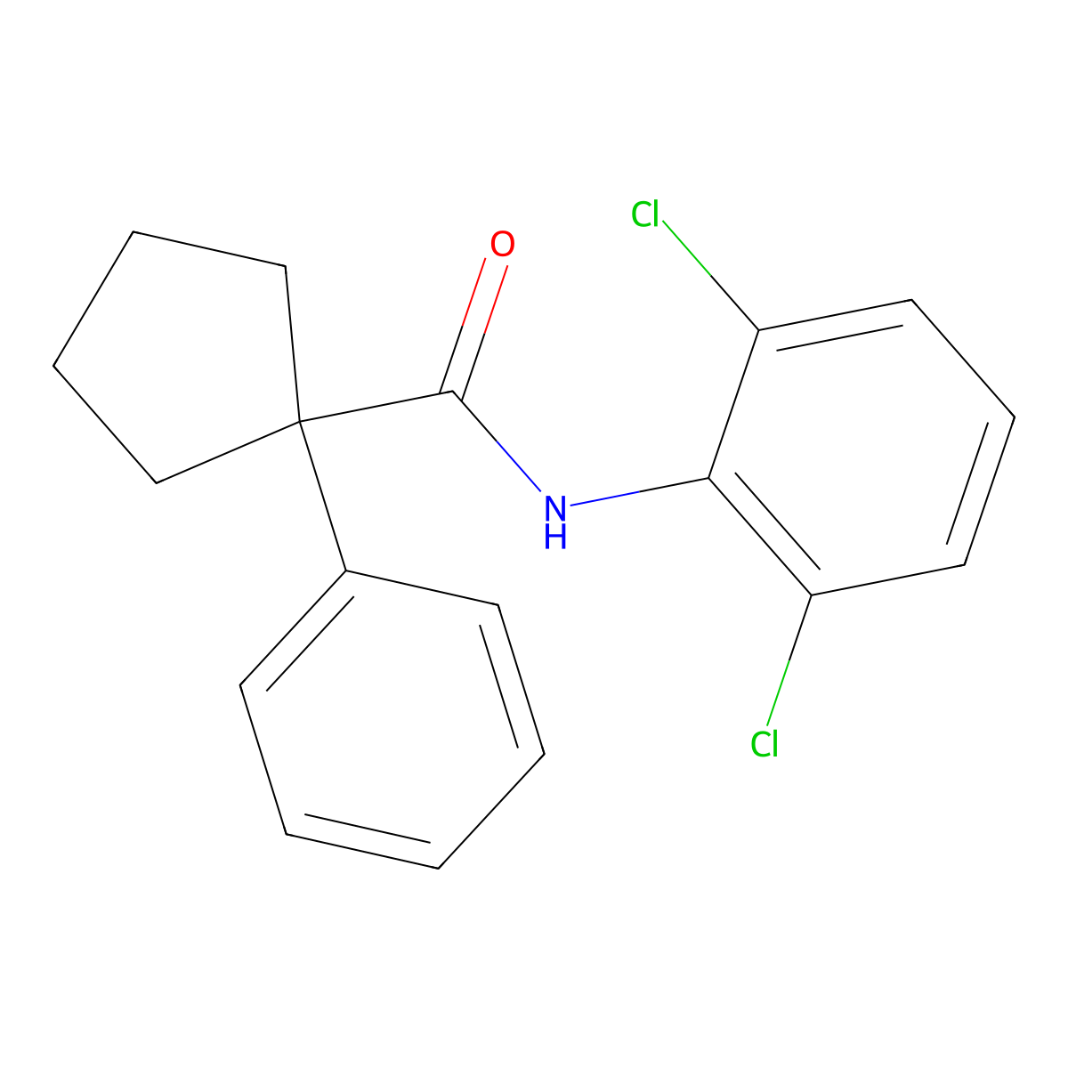 N-(2,6-dichlorophenyl)-1-phenylcyclopentanecarboxamide molecular structure, CAS 428852-84-0