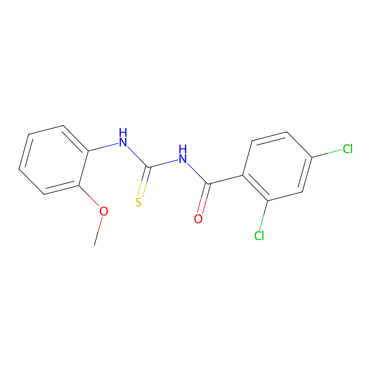 2,4-dichloro-N-[(2-methoxyphenyl)carbamothioyl]benzamide molecular structure, CAS 428852-87-3
