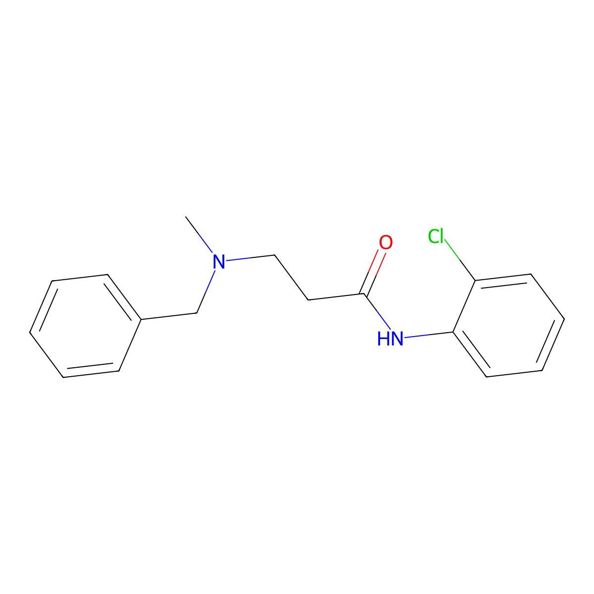 3-[benzyl(methyl)amino]-N-(2-chlorophenyl)propanamide molecular structure, CAS 428852-99-7