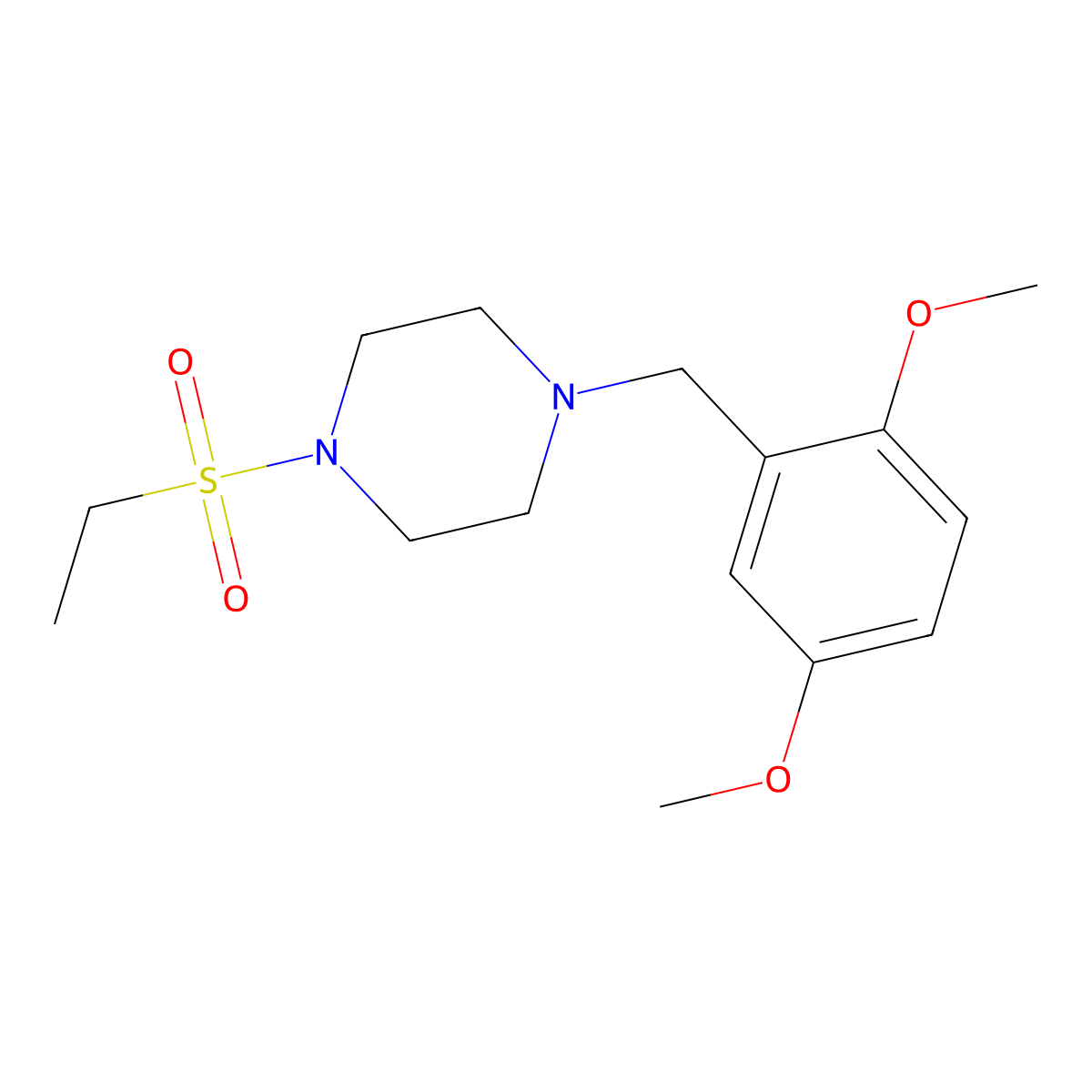 1-(2,5-Dimethoxybenzyl)-4-(ethylsulfonyl)piperazine molecular structure, CAS 428853-08-1