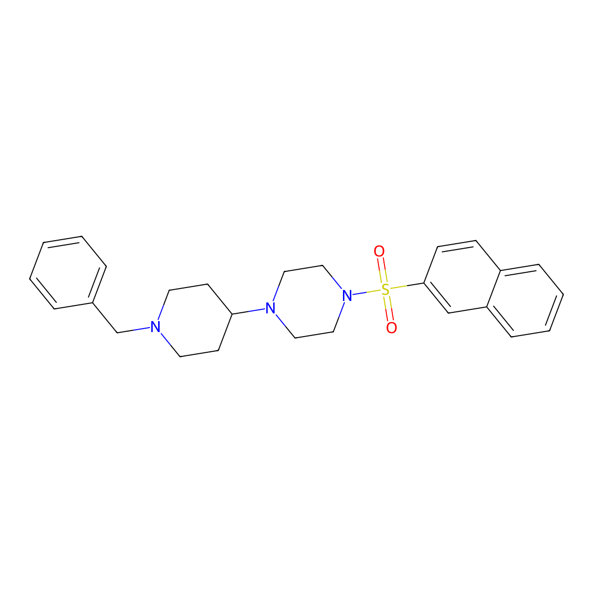 1-(1-Benzylpiperidin-4-yl)-4-naphthalen-2-ylsulfonylpiperazine molecular structure, CAS 428853-15-0