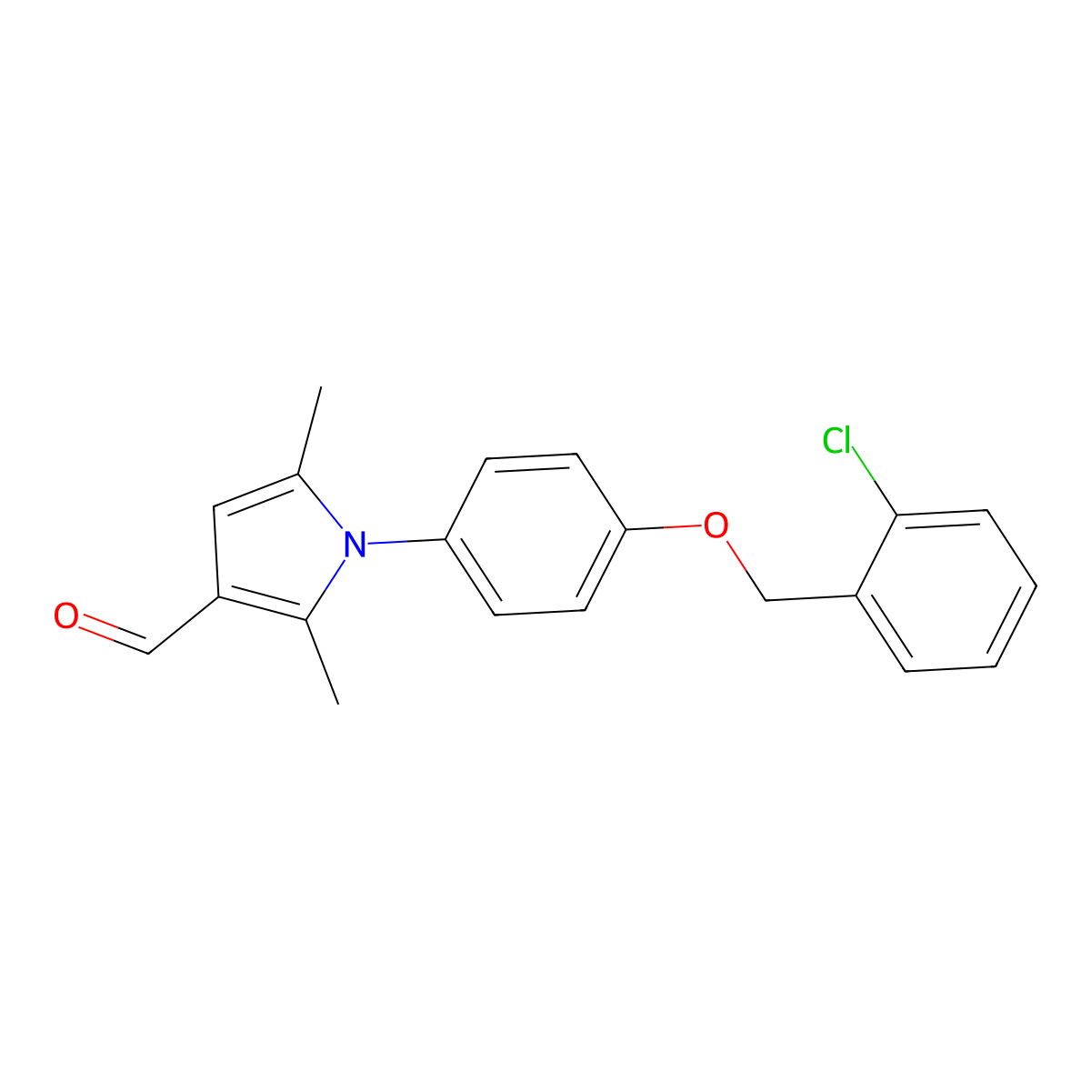 1-{4-[(2-chlorobenzyl)oxy]phenyl}-2,5-dimethyl-1H-pyrrole-3-carbaldehyde molecular structure, CAS 428853-33-2