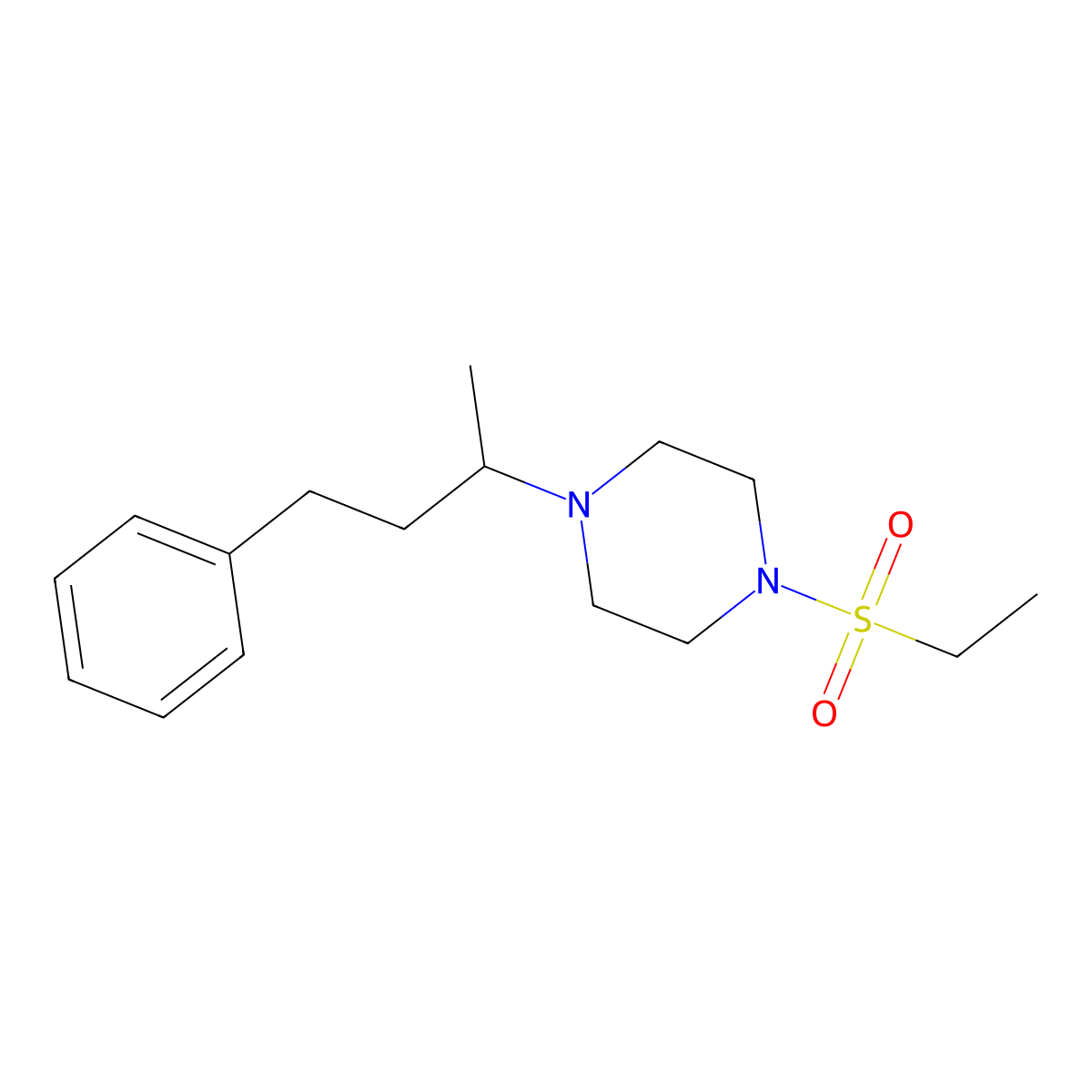 1-Ethylsulfonyl-4-(4-phenylbutan-2-yl)piperazine molecular structure, CAS 428853-36-5