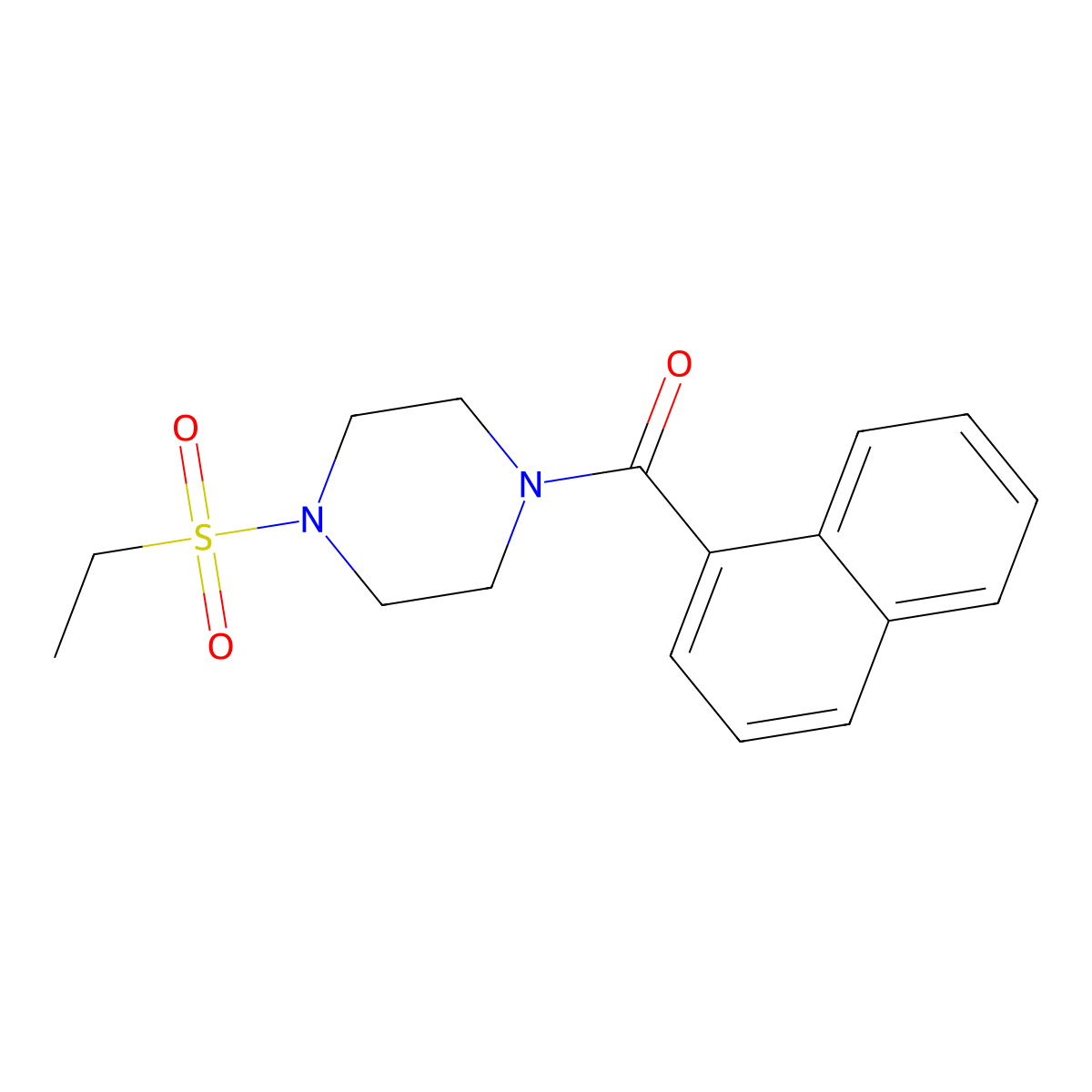 (4-Ethylsulfonylpiperazin-1-yl)-naphthalen-1-ylmethanone molecular structure, CAS 428853-37-6