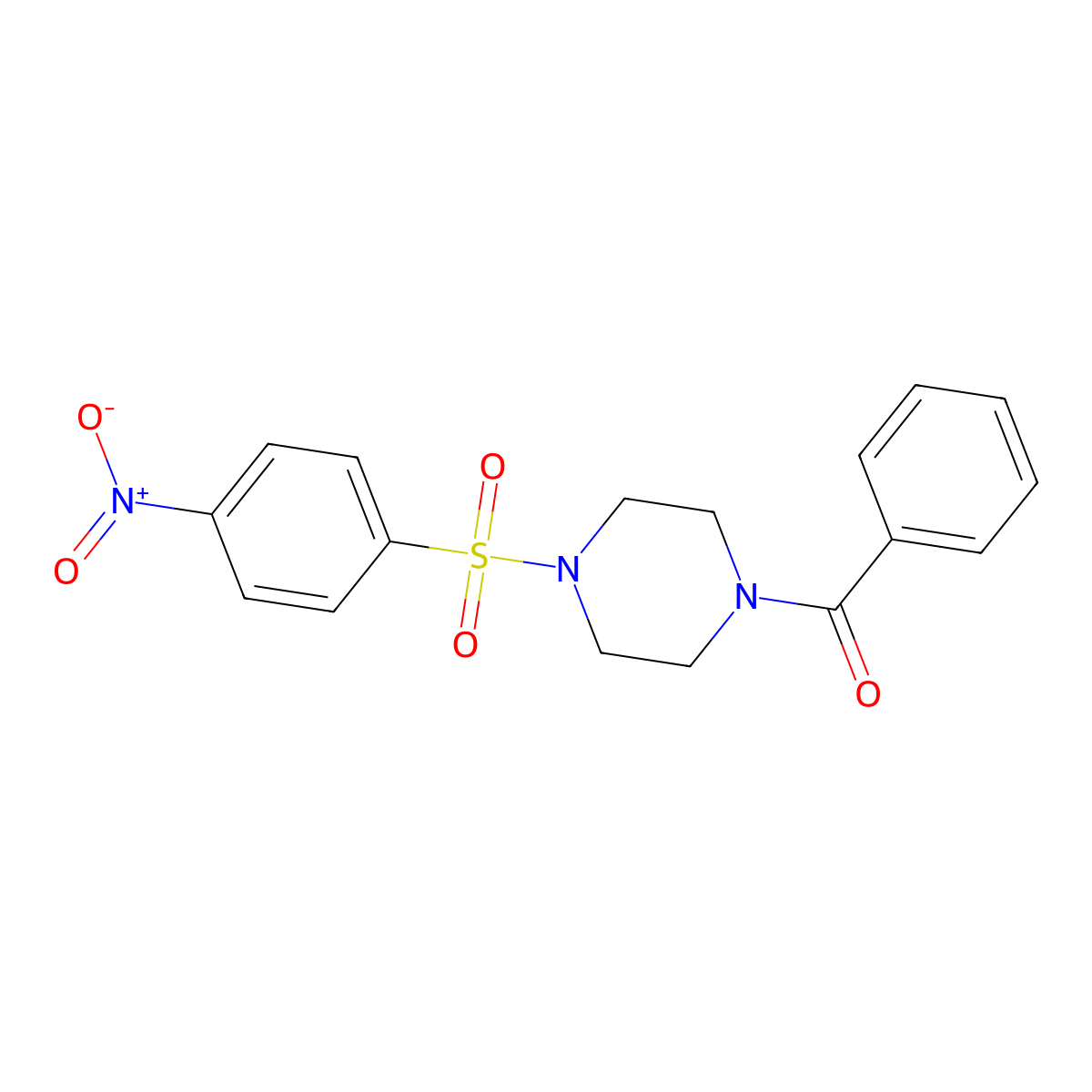 [4-(4-Nitrophenyl)sulfonylpiperazin-1-yl]-phenylmethanone molecular structure, CAS 428853-42-3