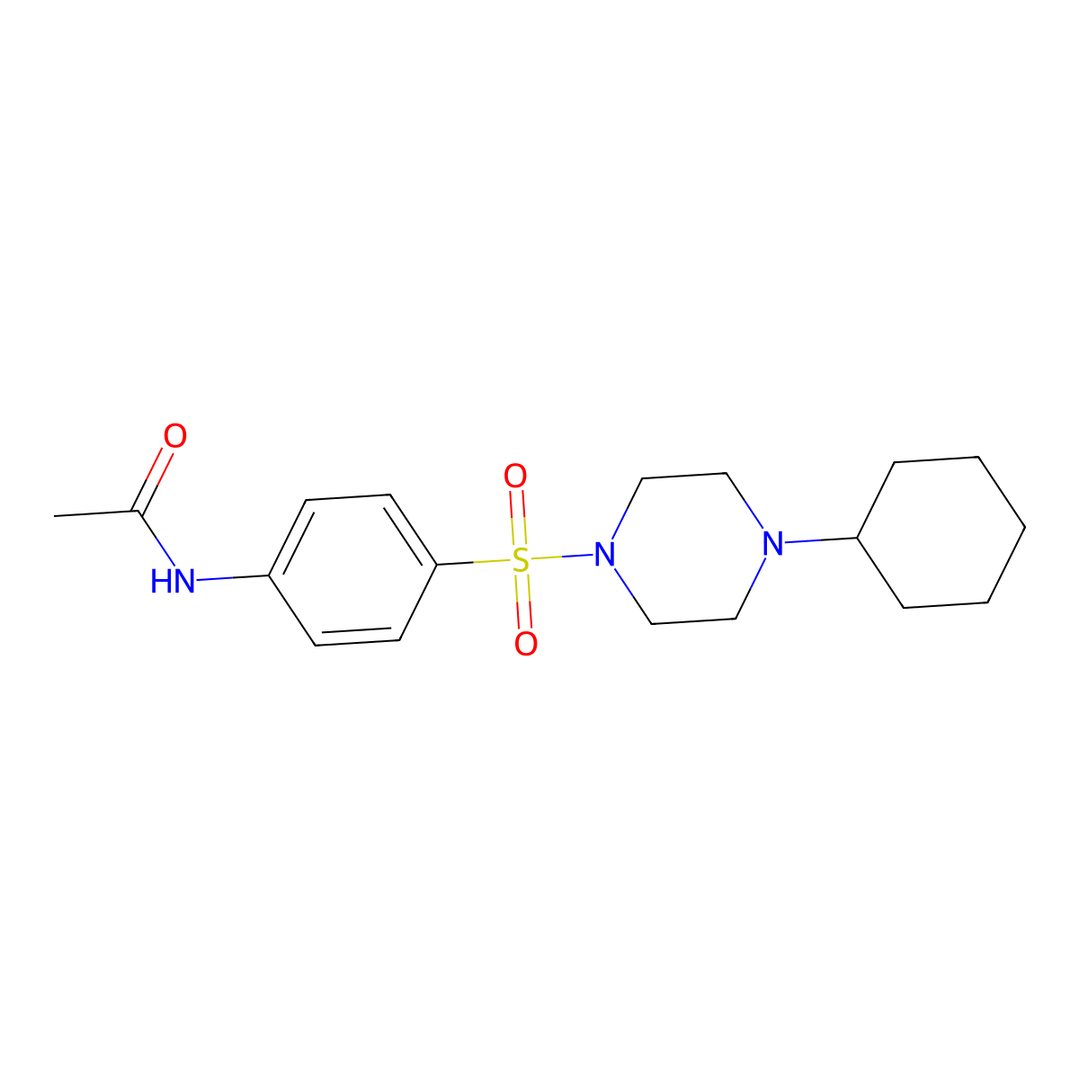 N-[4-(4-cyclohexylpiperazin-1-yl)sulfonylphenyl]acetamide molecular structure, CAS 428853-48-9