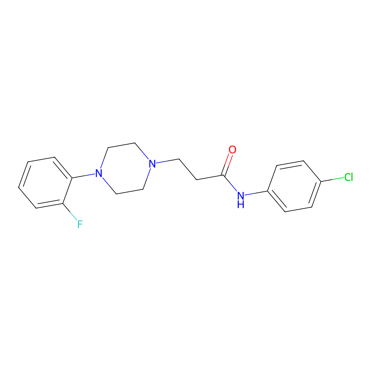 N-(4-chlorophenyl)-3-[4-(2-fluorophenyl)piperazin-1-yl]propanamide molecular structure, CAS 428853-50-3