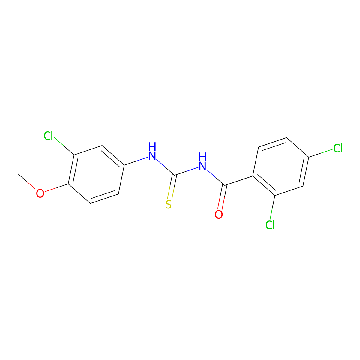 2,4-dichloro-N-[(3-chloro-4-methoxyphenyl)carbamothioyl]benzamide molecular structure, CAS 428853-51-4