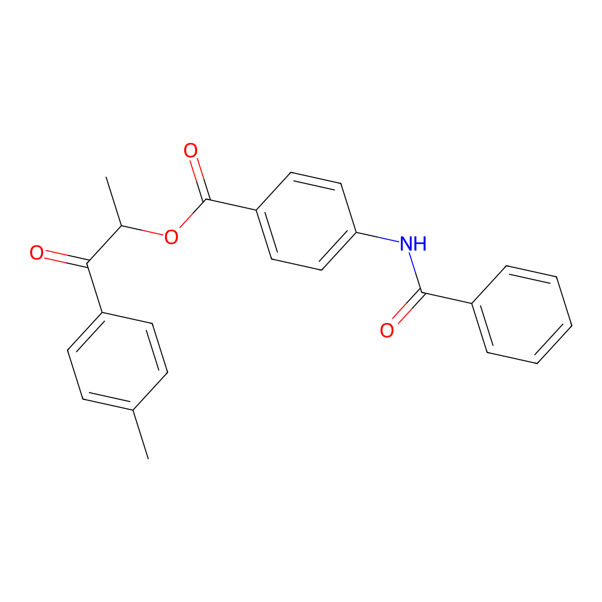 [1-(4-Methylphenyl)-1-oxopropan-2-yl] 4-benzamidobenzoate molecular structure, CAS 428853-63-8