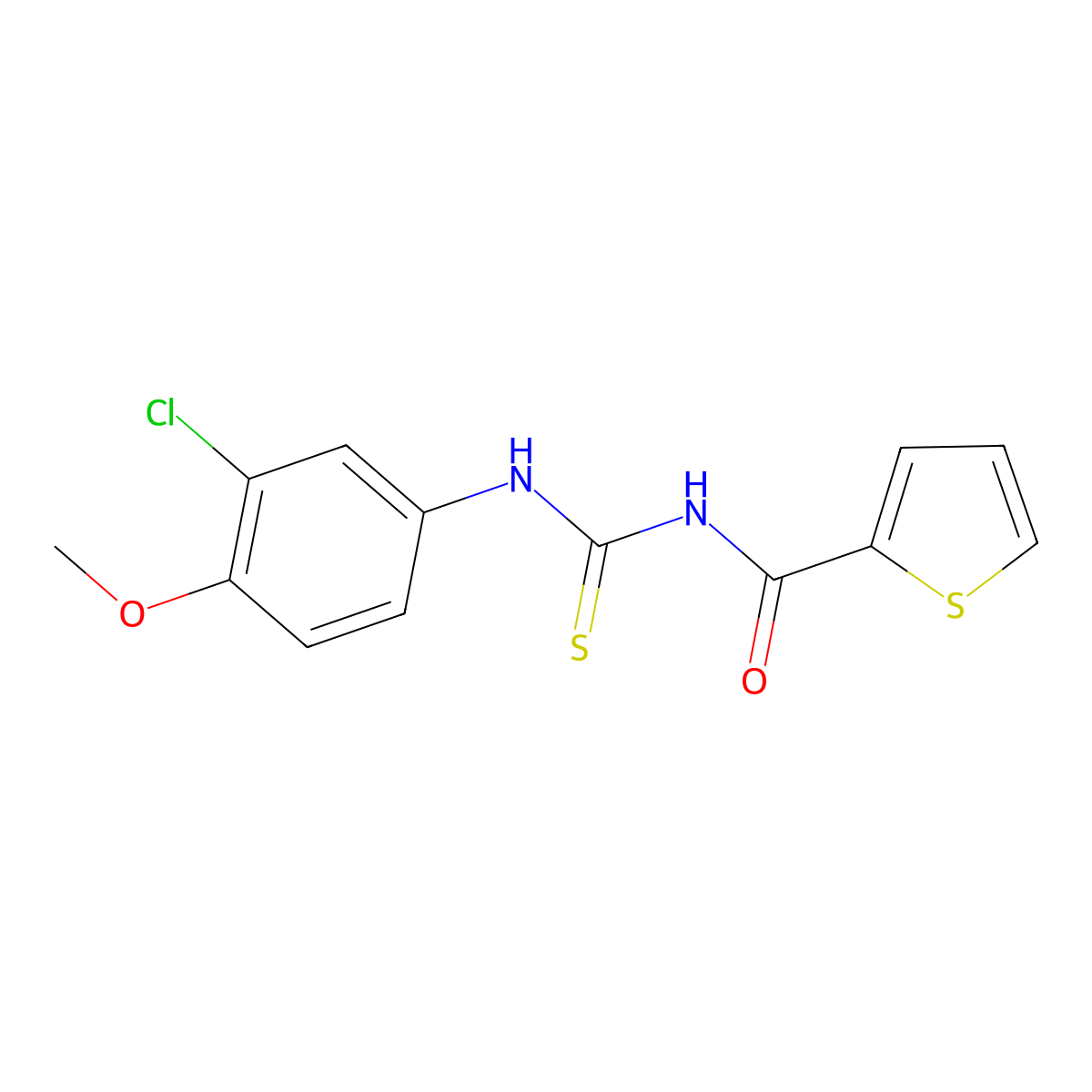 N-[(3-chloro-4-methoxyphenyl)carbamothioyl]thiophene-2-carboxamide molecular structure, CAS 428853-73-0