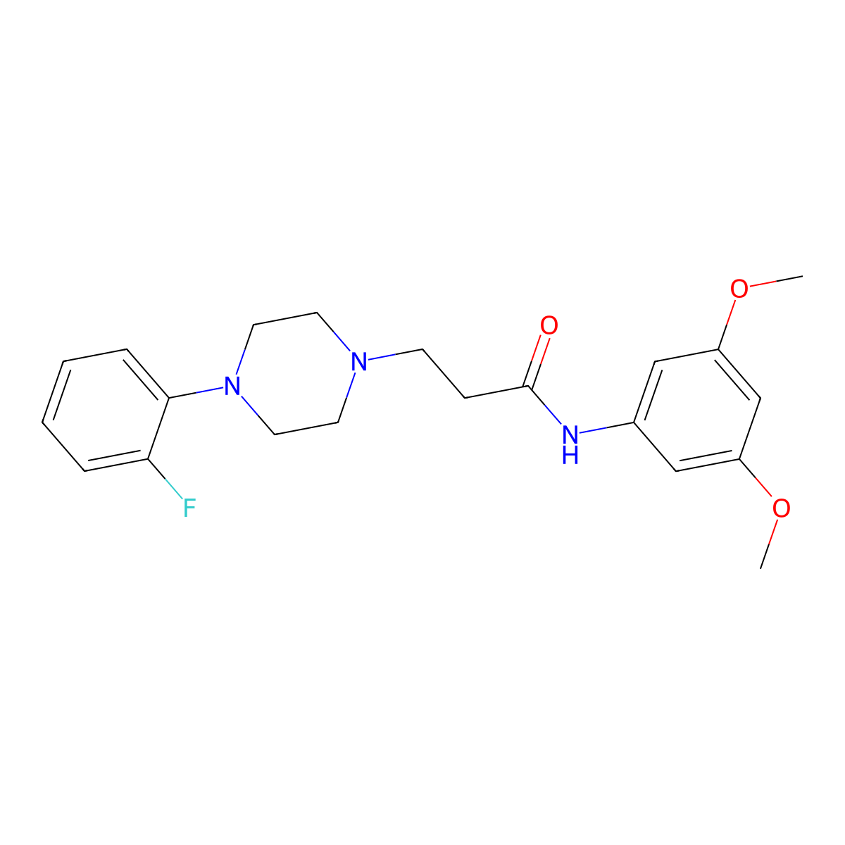 N-(3,5-dimethoxyphenyl)-3-[4-(2-fluorophenyl)piperazin-1-yl]propanamide molecular structure, CAS 428853-74-1