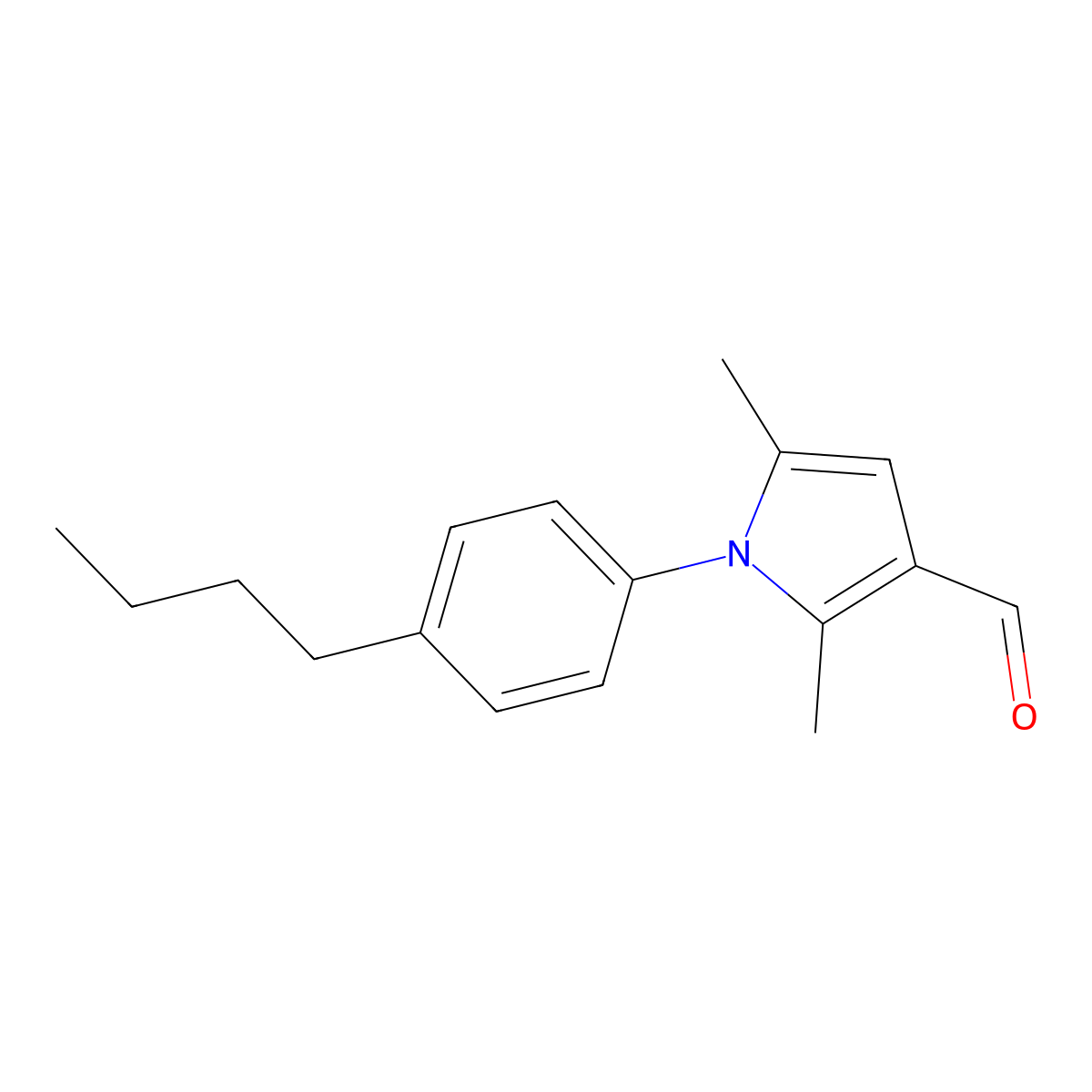 1-(4-butylphenyl)-2,5-dimethyl-1H-pyrrole-3-carbaldehyde molecular structure, CAS 428853-87-6
