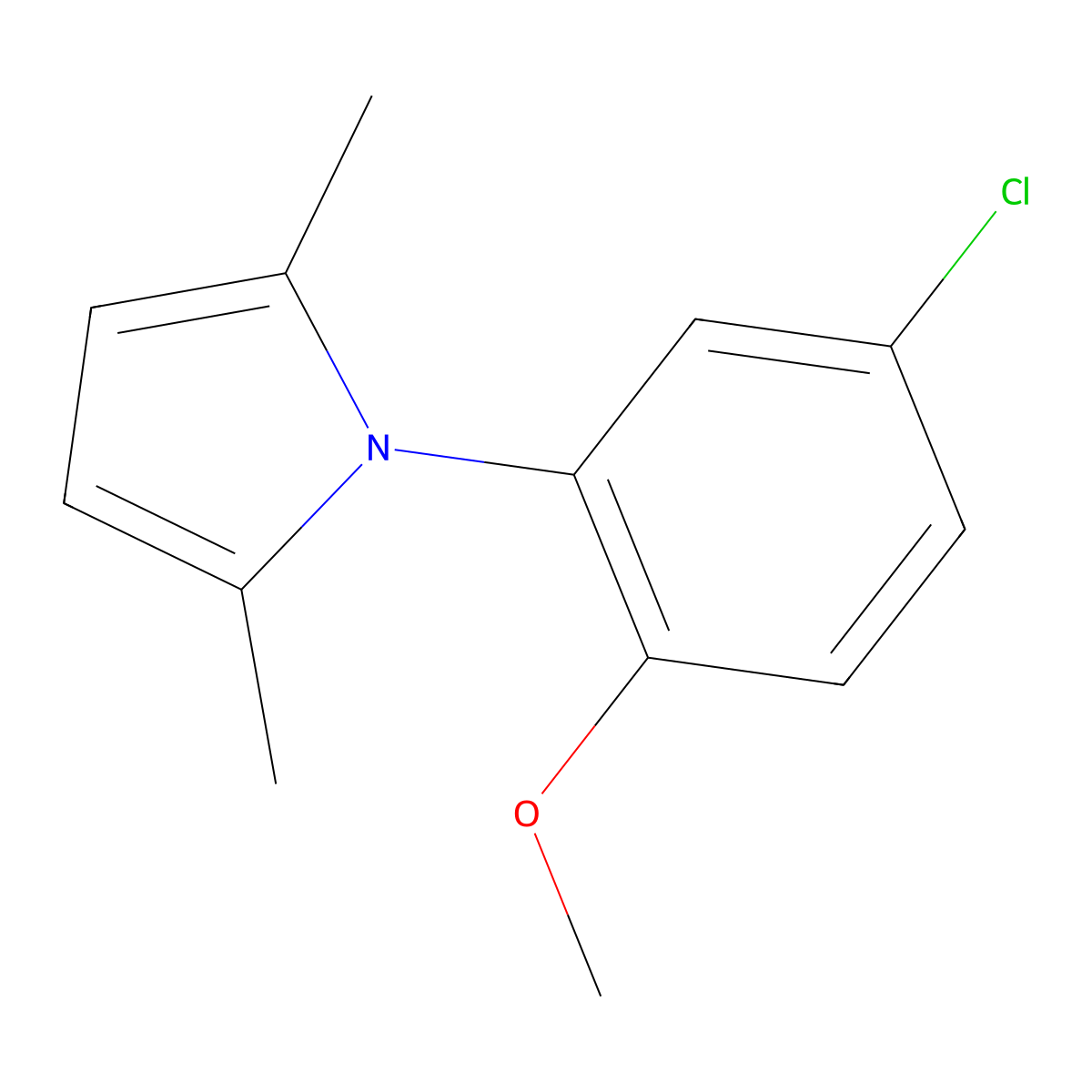 1-(5-Chloro-2-methoxyphenyl)-2,5-dimethylpyrrole molecular structure, CAS 428853-96-7