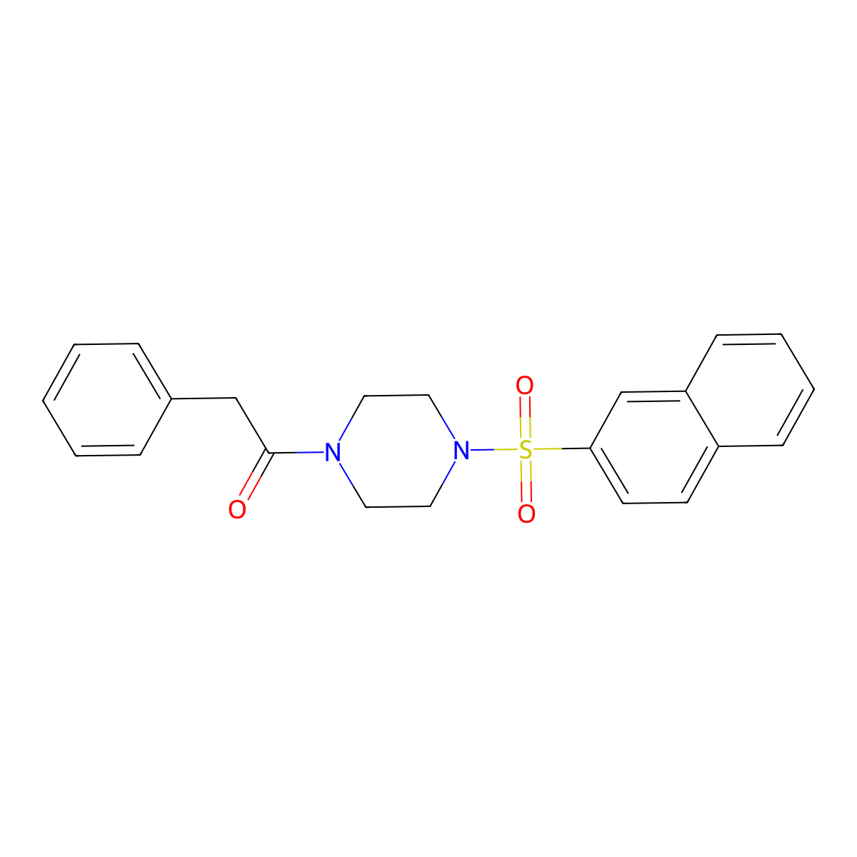 1-(4-Naphthalen-2-ylsulfonylpiperazin-1-yl)-2-phenylethanone molecular structure, CAS 428854-08-4