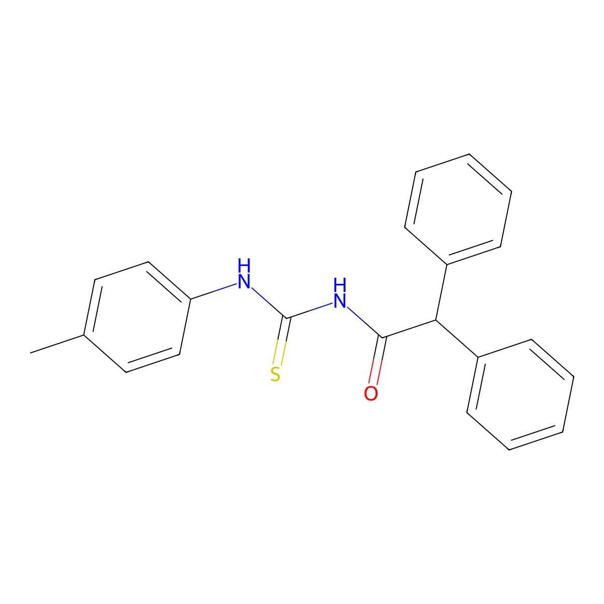 N-[(4-methylphenyl)carbamothioyl]-2,2-diphenylacetamide molecular structure, CAS 428855-78-1