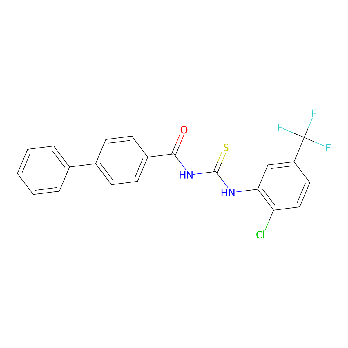 N-[[2-chloro-5-(trifluoromethyl)phenyl]carbamothioyl]-4-phenylbenzamide molecular structure, CAS 428856-03-5