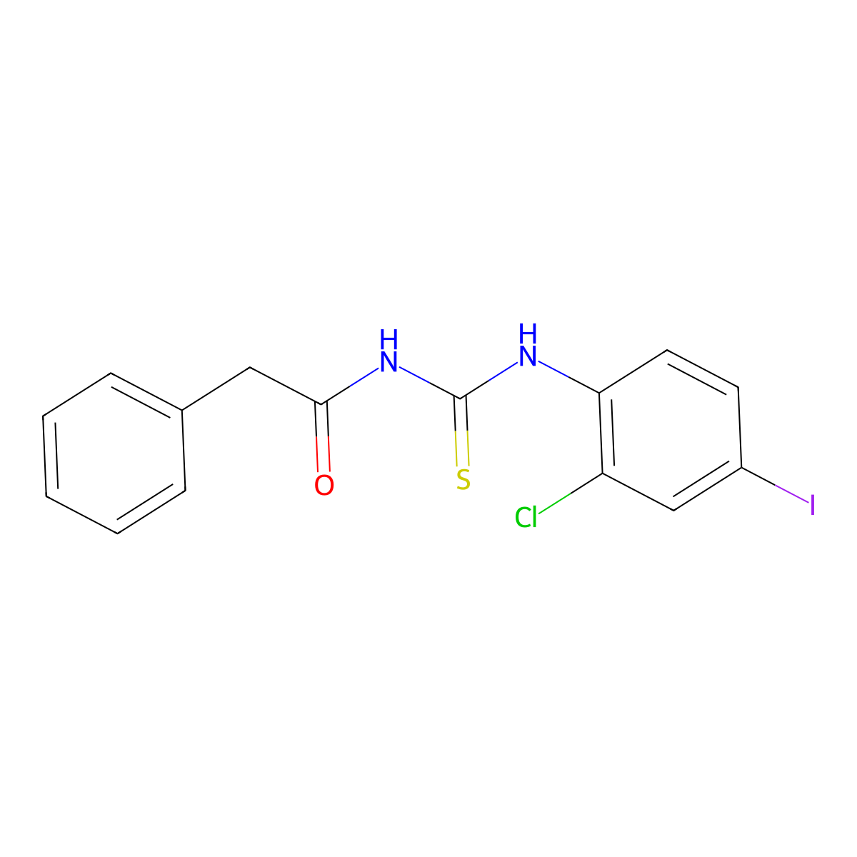 N-[(2-chloro-4-iodophenyl)carbamothioyl]-2-phenylacetamide molecular structure, CAS 428856-12-6