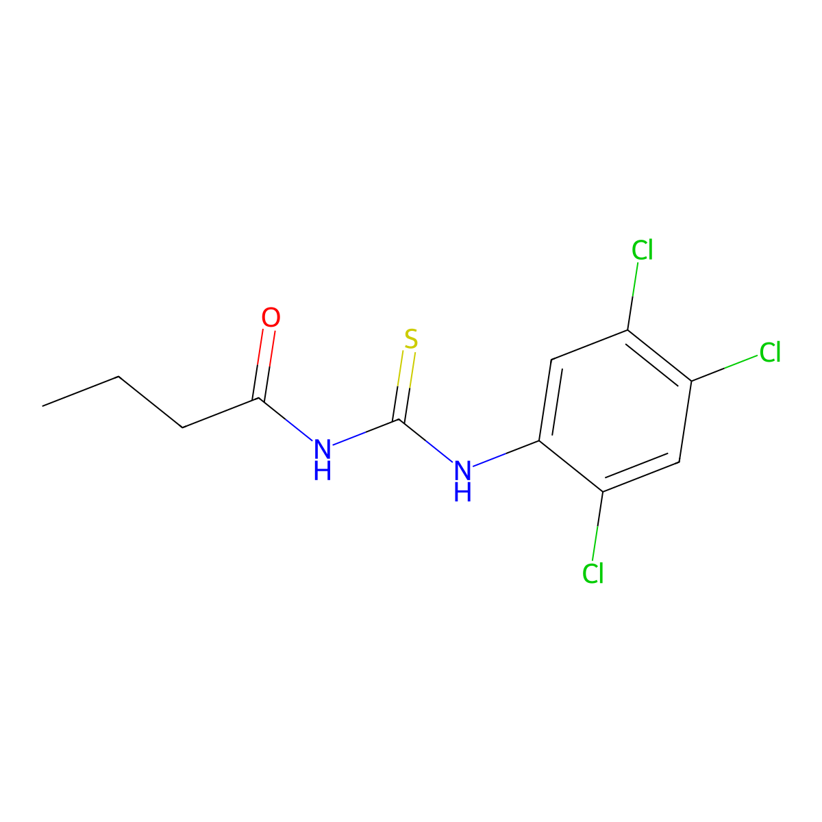 N-[(2,4,5-trichlorophenyl)carbamothioyl]butanamide molecular structure, CAS 428856-22-8