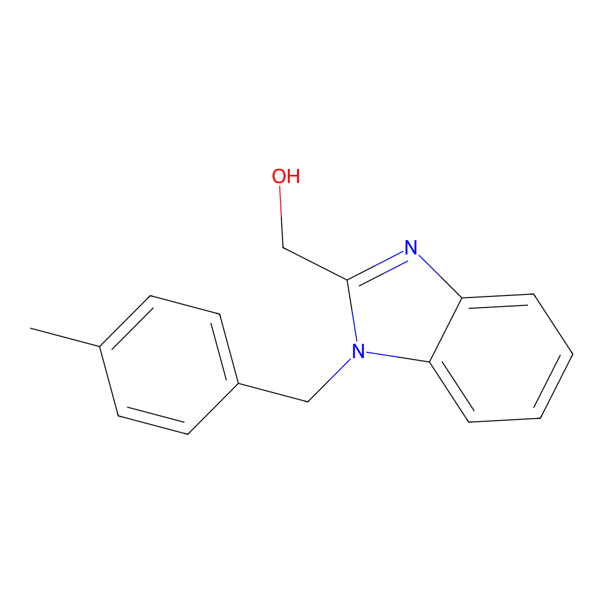 {1-[(4-methylphenyl)methyl]-1H-1,3-benzodiazol-2-yl}methanol molecular structure, CAS 428856-23-9