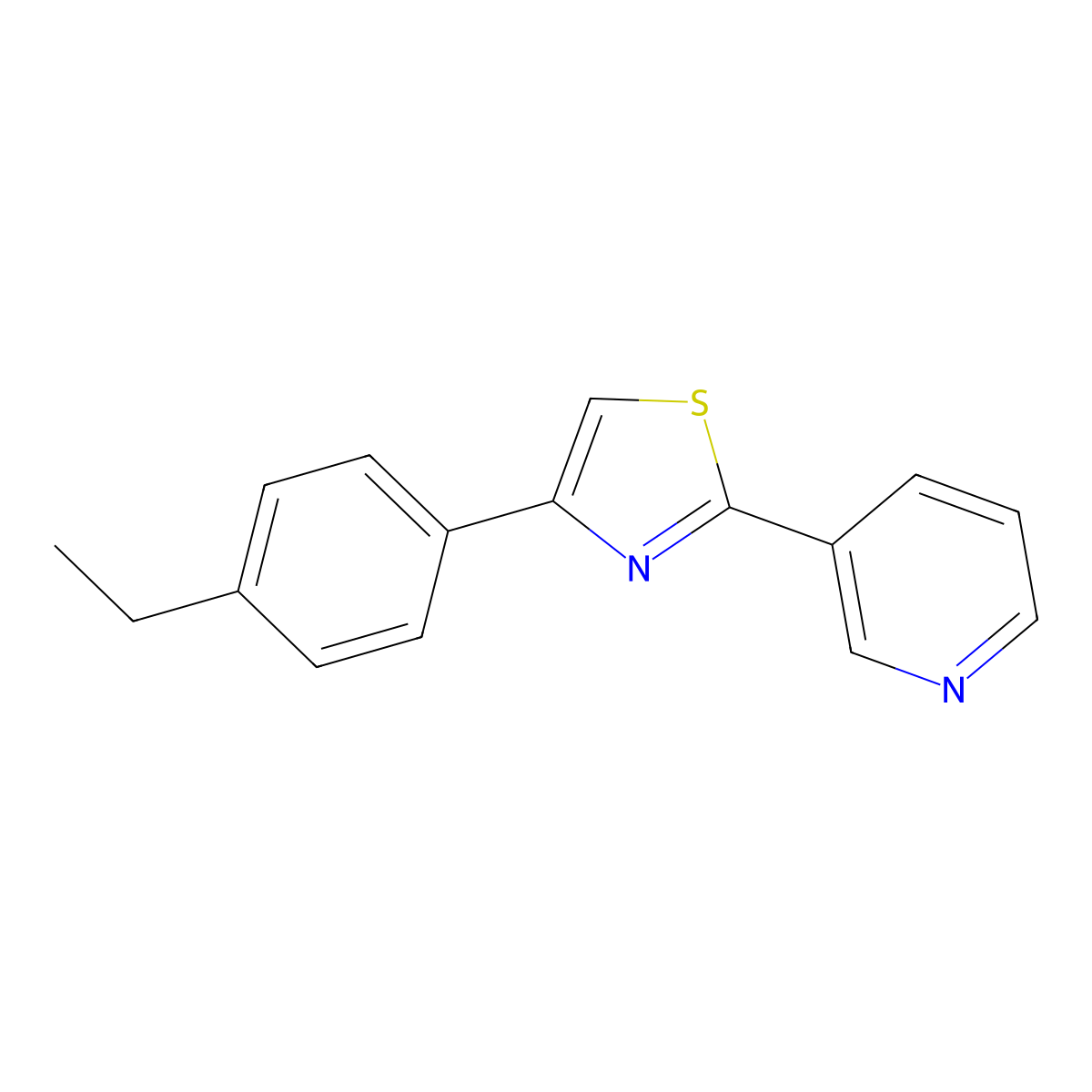 4-(4-Ethylphenyl)-2-pyridin-3-yl-1,3-thiazole molecular structure, CAS 428856-58-0