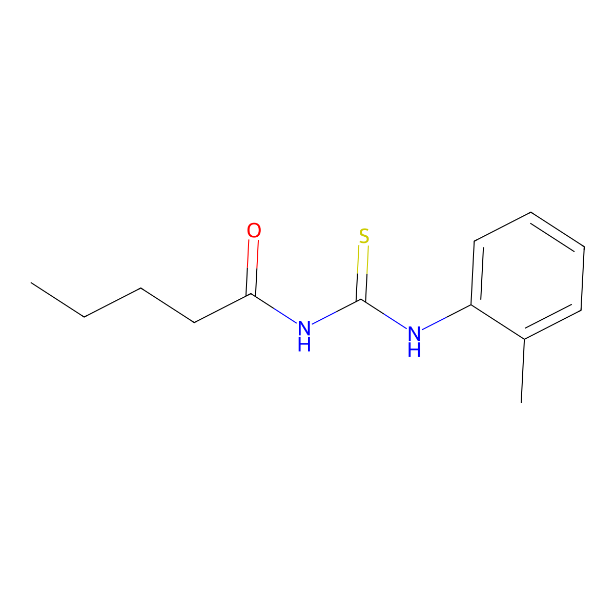 N-[(2-methylphenyl)carbamothioyl]pentanamide molecular structure, CAS 428856-73-9