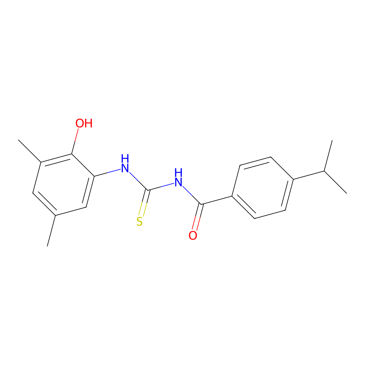 N-[(2-hydroxy-3,5-dimethylphenyl)carbamothioyl]-4-propan-2-ylbenzamide molecular structure, CAS 428856-80-8
