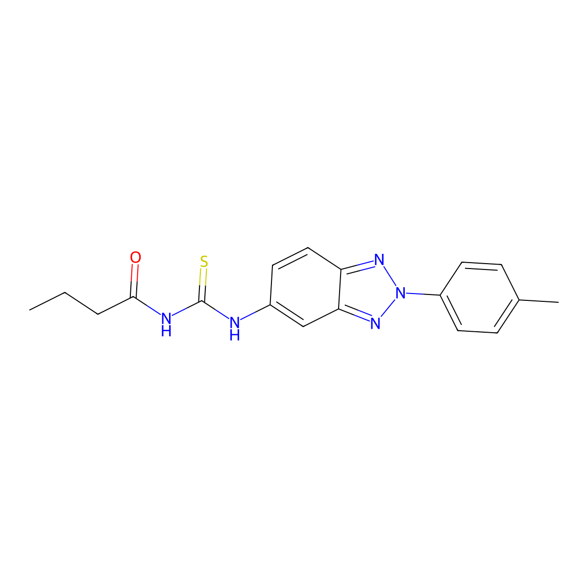 N-[[2-(4-methylphenyl)benzotriazol-5-yl]carbamothioyl]butanamide molecular structure, CAS 428856-86-4