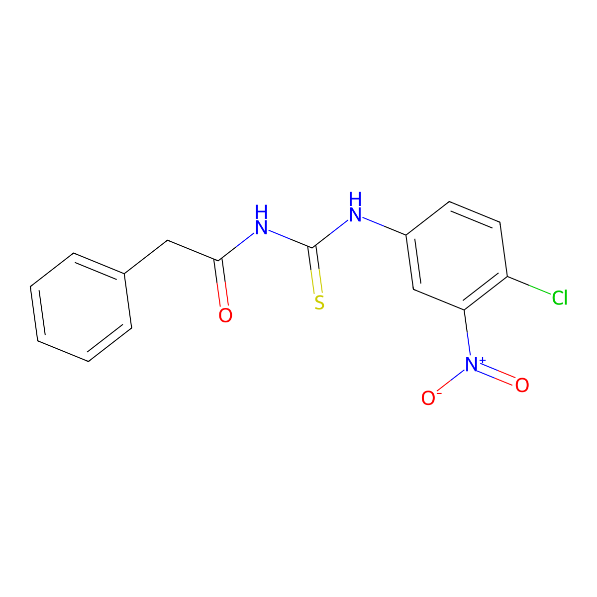 N-[(4-chloro-3-nitrophenyl)carbamothioyl]-2-phenylacetamide molecular structure, CAS 428856-96-6