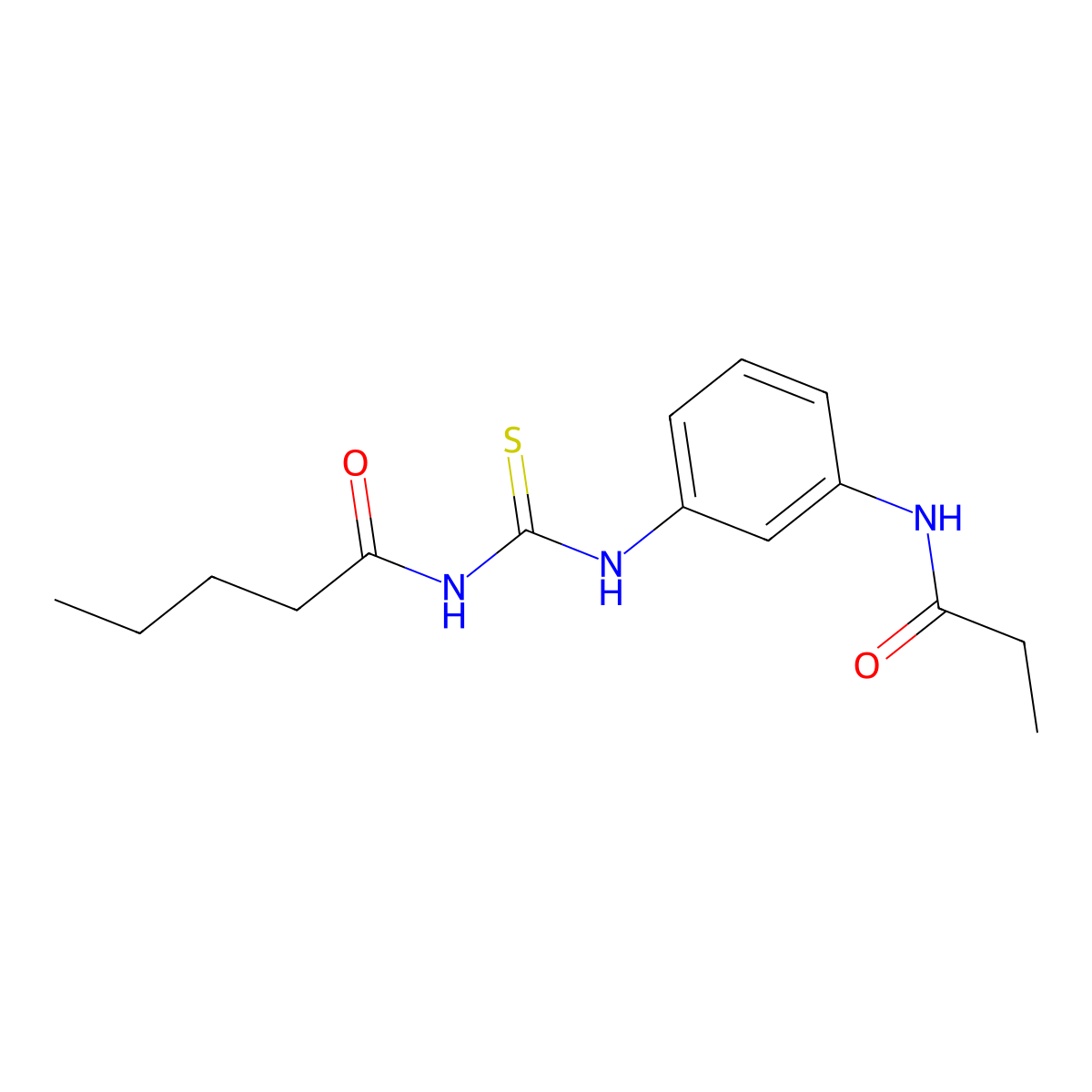 N-(3-{[(pentanoylamino)carbothioyl]amino}phenyl)propanamide molecular structure, CAS 428856-98-8