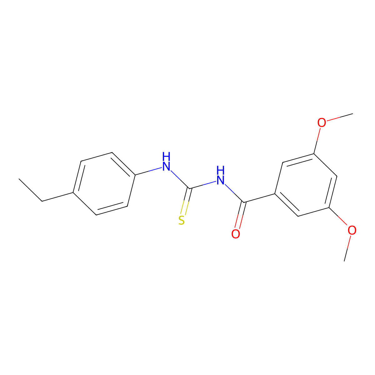 N-[(4-ethylphenyl)carbamothioyl]-3,5-dimethoxybenzamide molecular structure, CAS 428857-01-6