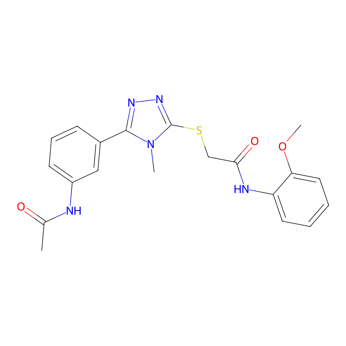 2-[[5-(3-acetamidophenyl)-4-methyl-1,2,4-triazol-3-yl]sulfanyl]-N-(2-methoxyphenyl)acetamide molecular structure, CAS 428857-03-8