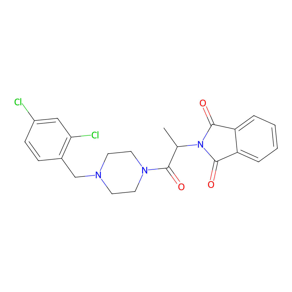 2-[1-[4-[(2,4-Dichlorophenyl)methyl]piperazin-1-yl]-1-oxopropan-2-yl]isoindole-1,3-dione molecular structure, CAS 428857-08-3