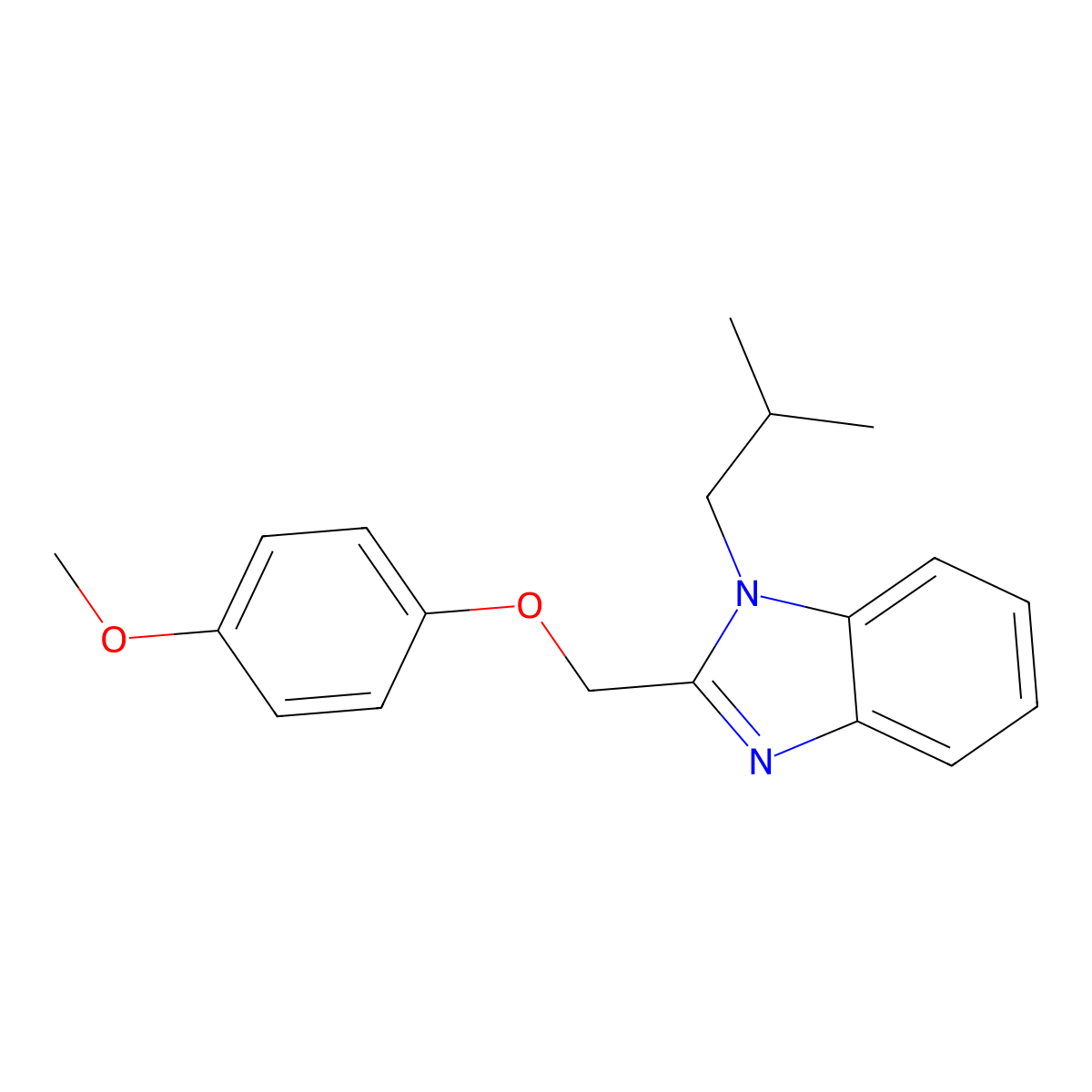 1-Isobutyl-2-(4-methoxy-phenoxymethyl)-1H-benzoimidazole molecular structure, CAS 428857-15-2