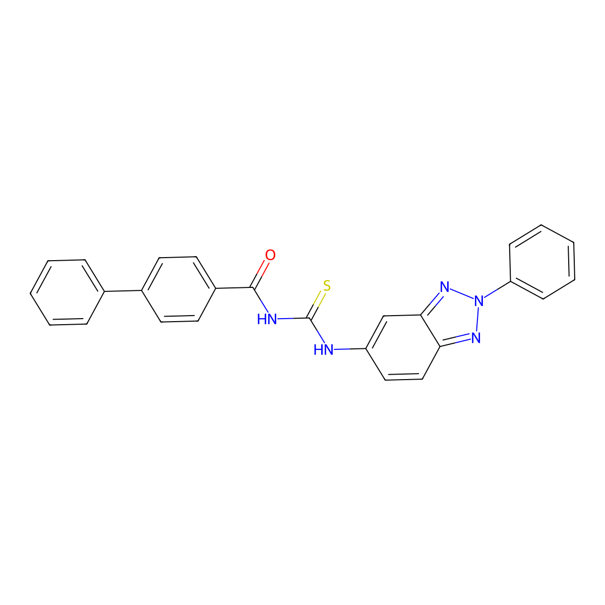 4-phenyl-N-[(2-phenylbenzotriazol-5-yl)carbamothioyl]benzamide molecular structure, CAS 428857-27-6