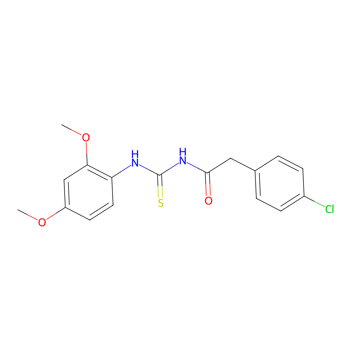 2-(4-chlorophenyl)-N-[(2,4-dimethoxyphenyl)carbamothioyl]acetamide molecular structure, CAS 428857-32-3