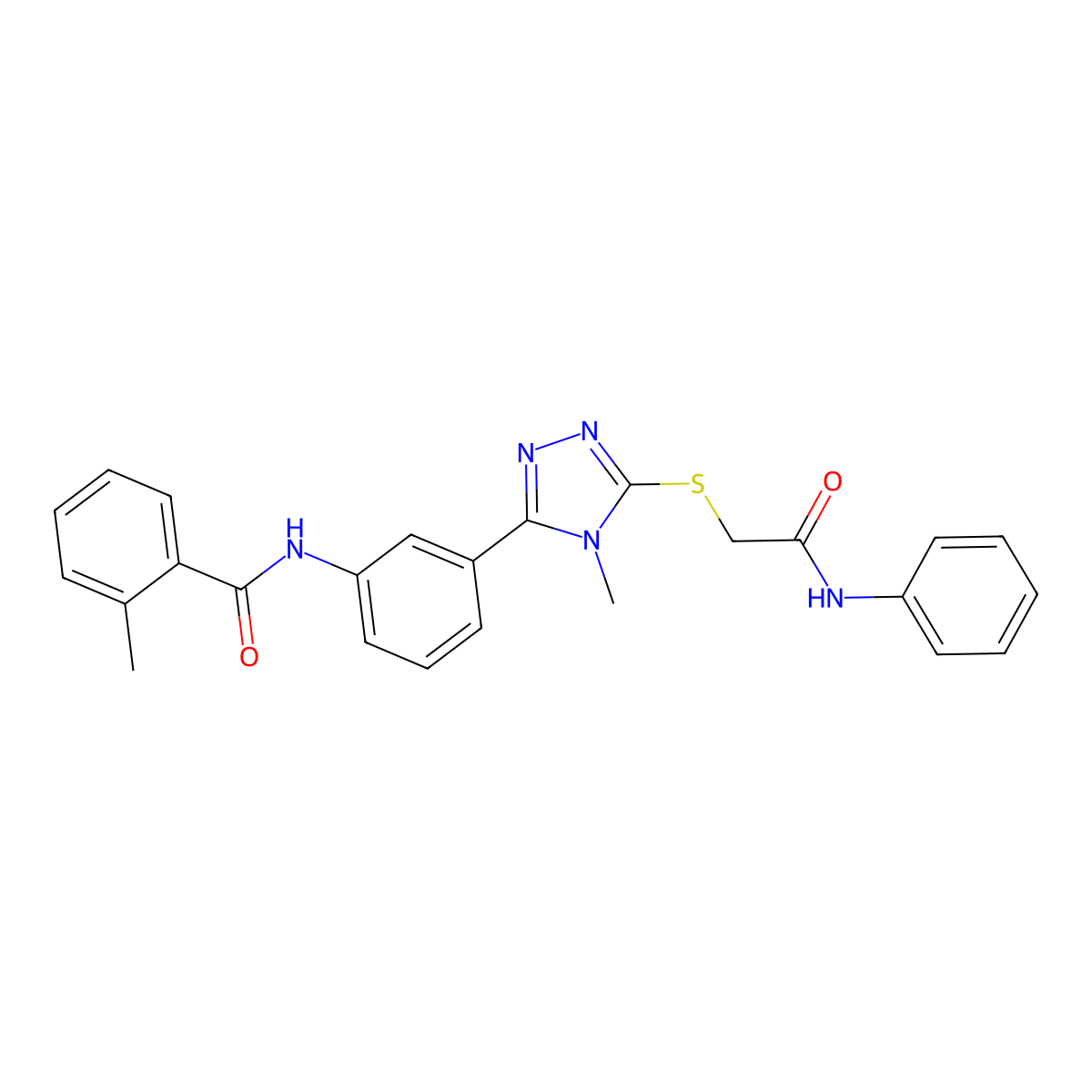 N-[3-[5-(2-anilino-2-oxoethyl)sulfanyl-4-methyl-1,2,4-triazol-3-yl]phenyl]-2-methylbenzamide molecular structure, CAS 428857-33-4