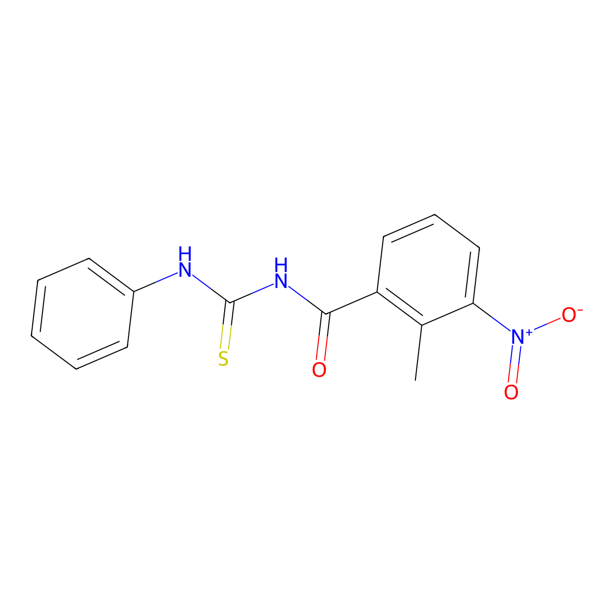 2-methyl-3-nitro-N-(phenylcarbamothioyl)benzamide molecular structure, CAS 428857-40-3