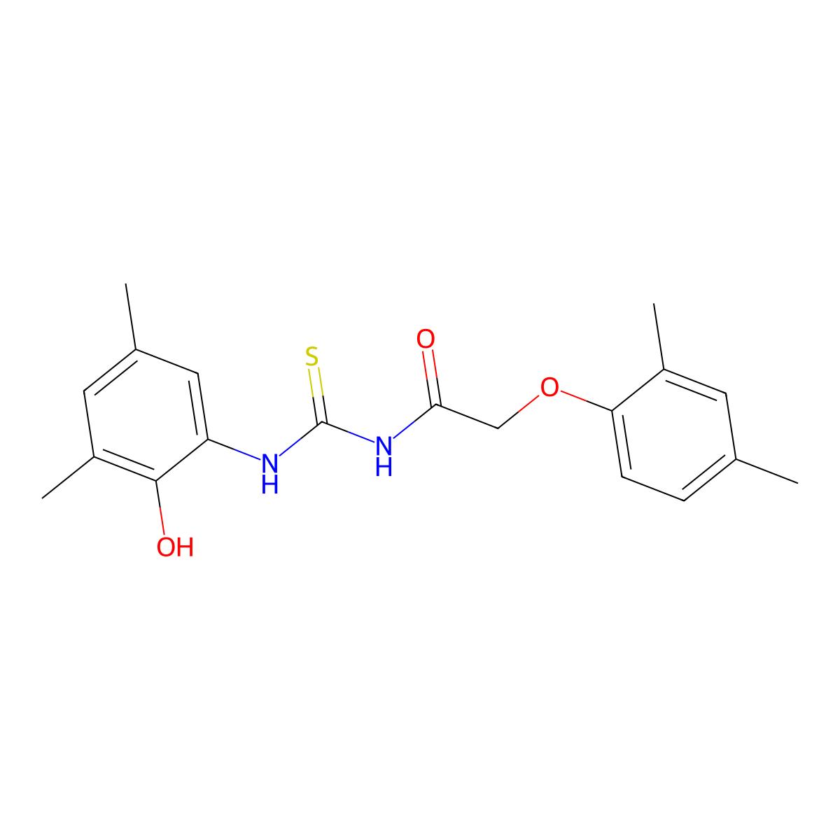 2-(2,4-dimethylphenoxy)-N-[(2-hydroxy-3,5-dimethylphenyl)carbamothioyl]acetamide molecular structure, CAS 428857-83-4